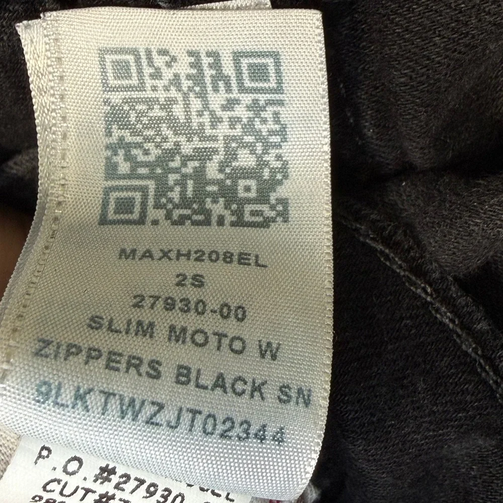 True Religion Mens Slim Moto Zippers Black Biker Jeans MAXH208EL Size‎ 38x33